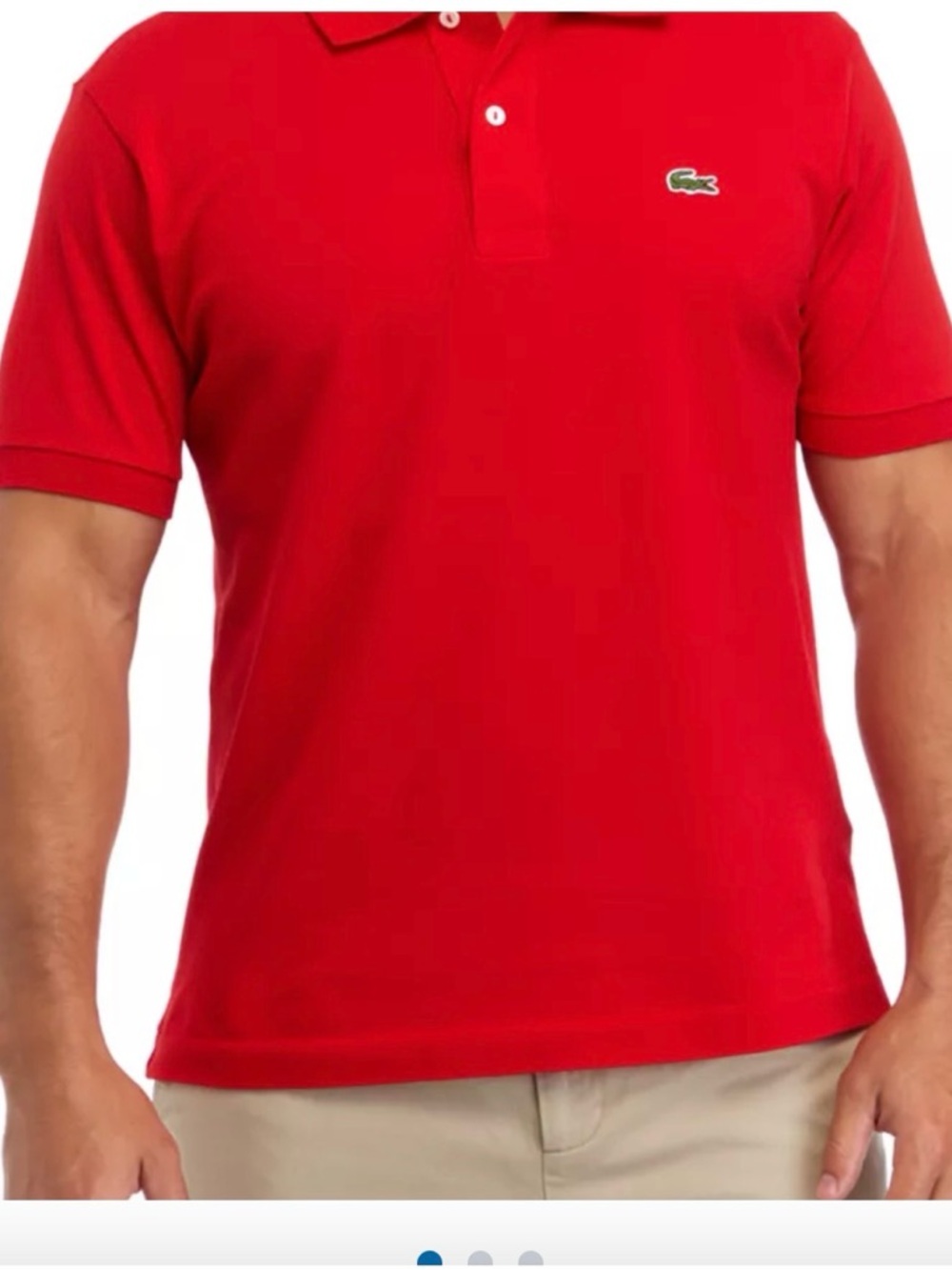 LACOSTE 🐊Classic Red Polo Shirt for Men
